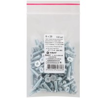 Винт с потайной головкой с полной резьбой оцинкованный DIN 965 5х20 100 шт Фасовка