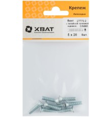 Винт с потайной головкой с полной резьбой оцинкованный DIN 965 5х20 8 шт.(фасовка)