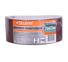 Шлифлента, 75x457мм, Р40, 10 шт, Sturm! Шлифлента, 75x457мм, Р40, 10 шт, Sturm!