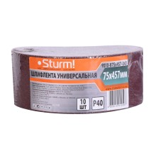 Шлифлента, 75x457мм, Р40, 10 шт, Sturm! Шлифлента, 75x457мм, Р40, 10 шт, Sturm!