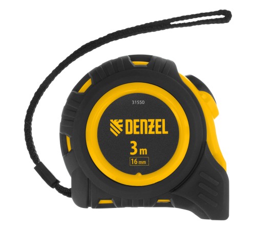 Рулетка 3м х 16мм, обрезиненный корпус, автоматическая фиксация Denzel Рулетка 3м х 16мм, обрезиненный корпус, автоматическая фиксация Denzel