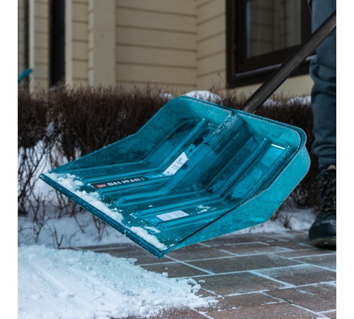 Лопата для уборки снега поликарбонат, 460х400х1380 мм, алюминиевый черенок, LUXE Palisad