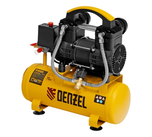 Компрессор безмасл. малошумный DLP-950/10, 950Вт,10 л, 2850 об/мин, 170 л/мин Denzel