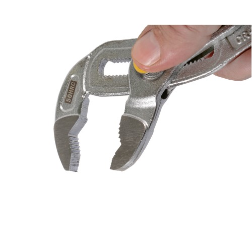 Клещи переставные 250мм, CrV, кнопочный шарнир, зев 50мм, hanskonner