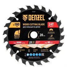 Пильный диск по дереву ф180х 20 мм, 24 зубьев Denzel