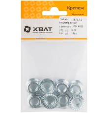 Гайка шестигранная с фланцем (DIN 6923) М10 (фасовка 8 шт) Гайка шестигранная с фланцем (DIN 6923) М10 (фасовка 8 шт)
