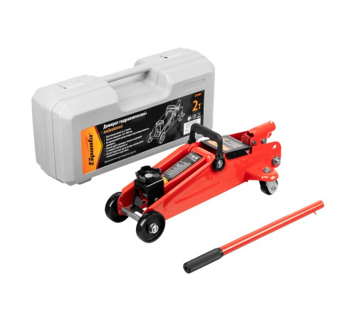 Домкрат гидравлический подкатный, 2 т, h подъема 125-300 мм, в пластиковом кейсе Sparta