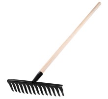 Грабли стальные, 350х1300 мм, 14 витых зубьев, деревянный черенок, Сибртех