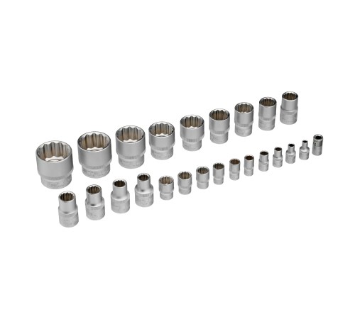 Набор инструментов, 1/2", 1/4", CrV, 12 гранные головки, пластиковый кейс, 76 предметов Stels