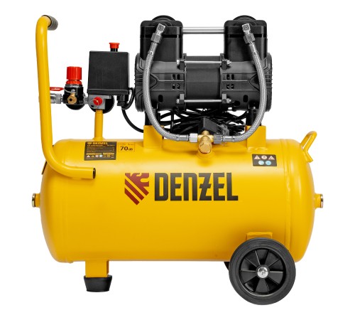 Компрессор безмасл. малошумный DLP-950/24, 950Вт,24 л, 2850 об/мин, 170 л/мин Denzel