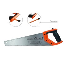 Ножовка по дереву, с карандашом, 400мм, 7-8TPI, 3D, серия Кулибин, Sturm! Ножовка по дереву, с карандашом, 400мм, 7-8TPI, 3D, серия Кулибин, Sturm!