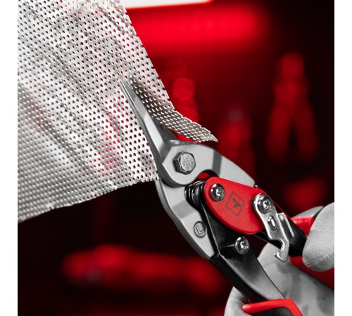 Ножницы по металлу, 250 мм, левый рез, сталь CRMO, двухкомпонентные рукоятки, PRO Matrix