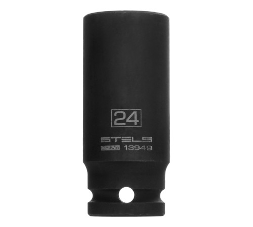 Головка ударная удлиненная шестигранная, 24 мм, 1/2, CrMo Stels