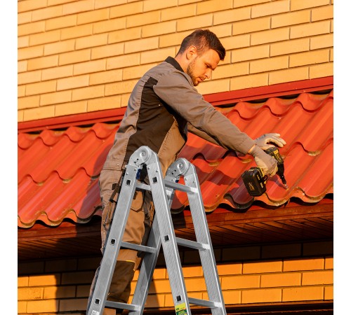 Лестница шарнирная алюминиевая, 4 х 5 ступеней, Сибртех