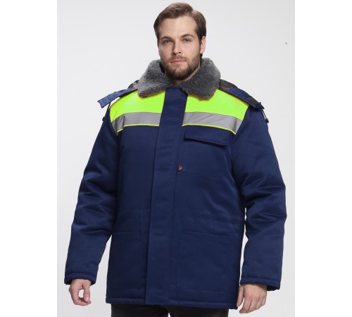 Куртка зимняя Бригада NEW (тк.Смесовая,210), т.синий/лимонный Куртка зимняя Бригада NEW (тк.Смесовая,210), т.синий/лимонный