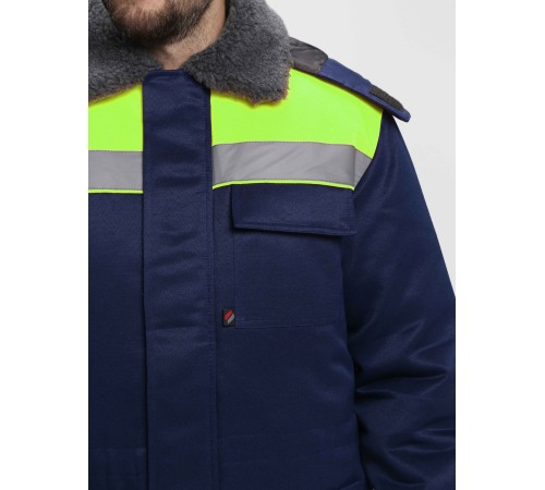 Куртка зимняя Бригада NEW (тк.Смесовая,210), т.синий/лимонный Куртка зимняя Бригада NEW (тк.Смесовая,210), т.синий/лимонный