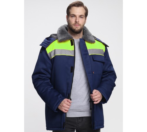Куртка зимняя Бригада NEW (тк.Смесовая,210), т.синий/лимонный Куртка зимняя Бригада NEW (тк.Смесовая,210), т.синий/лимонный