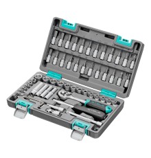 Набор инструментов, 1/4", CrV, пластиковый кейс 57 предметов Stels