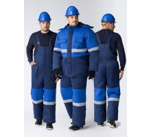 Костюм зимний Профи-Норд (Смесовая, 250) п/к, темно-синий/васильковый