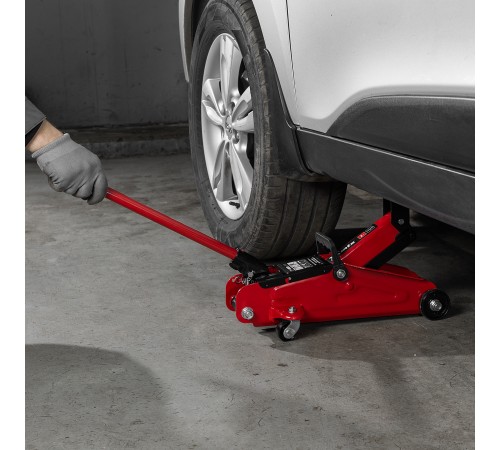 Домкрат гидравлический подкатной, 2 т, 140-340 мм, в пласт. кейсе MTX