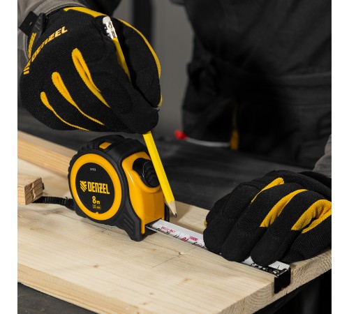 Рулетка 8м х 25мм, обрезиненный корпус, автоматическая фиксация Denzel Рулетка 8м х 25мм, обрезиненный корпус, автоматическая фиксация Denzel