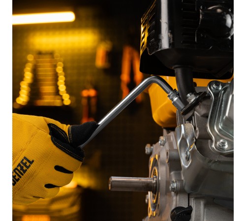 Вороток Г-образный, 150*40 мм, квадрат 1/4", CrV, матовый хром Denzel