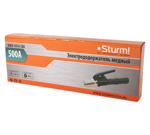 Электрододержатель медный 500А, черный Sturm! Электрододержатель медный 500А, черный Sturm!