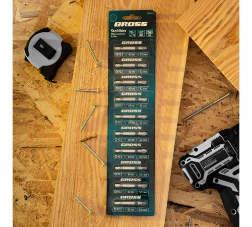 Бита PZ2х50мм, сталь S2, шестигр., отрывн., 10 шт. Gross