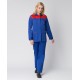 Костюм женский Передовик NEW (тк.Смесовая,210) брюки, васильковый/красный