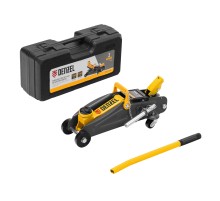 Домкрат гидравлический подкатной с фиксатором, 2 т, 130-330 мм, в кейсе Denzel