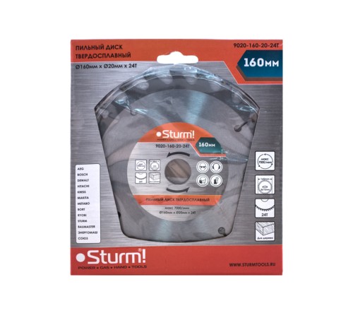 Диск пильный Sturm! 9020-160х20x24T Диск пильный Sturm! 9020-160х20x24T