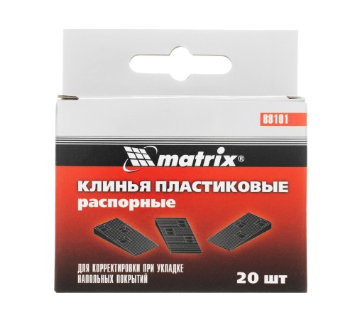 Клинья пластиковые распорные для корректировки при укладке напольных покрытий, 20 шт Matrix Клинья пластиковые распорные для корректировки при укладке напольных покрытий, 20 шт Matrix