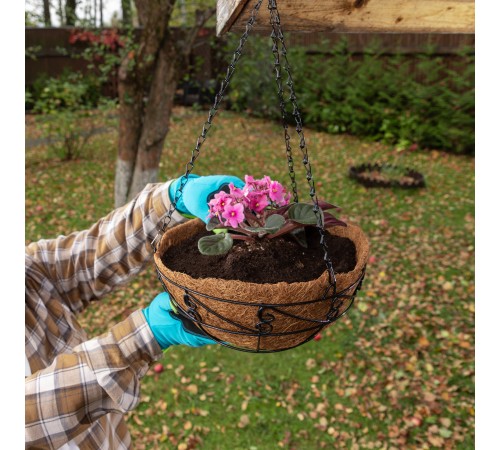 Подвесное кашпо с орнаментом, 30 см, с кокосовой корзиной Palisad