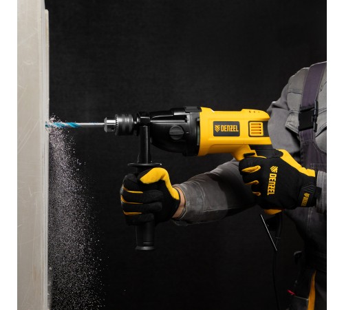 Дрель ударная ID-1050-2, 1050 Вт, 0-3000/0-1100 об/мин, 0-48000/0-17600 уд/мин, 2 скорости Denzel
