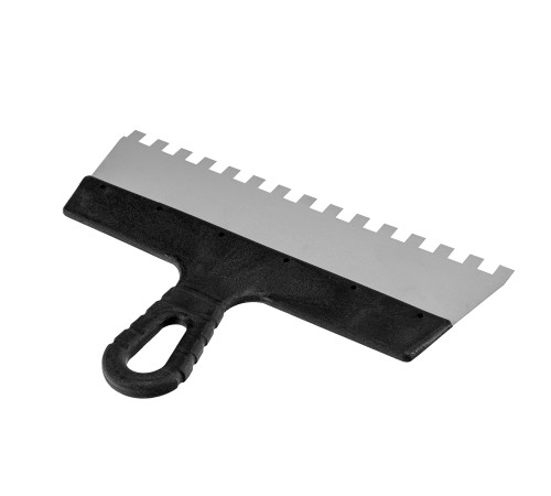 Шпатель из нержавеющей стали, 300 мм, зуб 10 х 10 мм, пластмассовая ручка Sparta