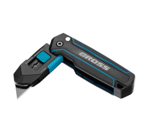 Нож-скребок складной, 19мм, сменное лезвие, SK2, 5 запас. лезвий, алюмин. корпус, клипса GROSS