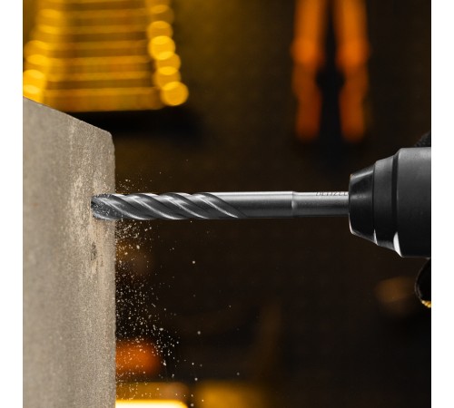 Бур по бетону, цельная крестовая пластина, 12x165 мм, SDS PLUS Denzel