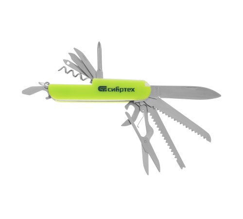 Нож многофункциональный, компактный размер, 15 функций, 90 мм Сибртех