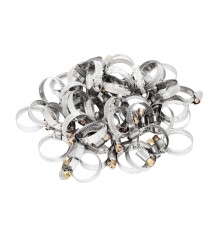 Хомуты нержавеющая сталь, Стандартное болтовое крепление 20-32 мм, 50 штук в упаковке, ширина 9 мм Сибртех