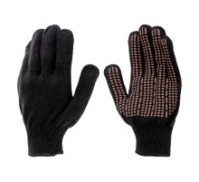 Перчатки трикотажные, акрил, ПВХ гель, "Протектор", черны, оверлок Сибртех