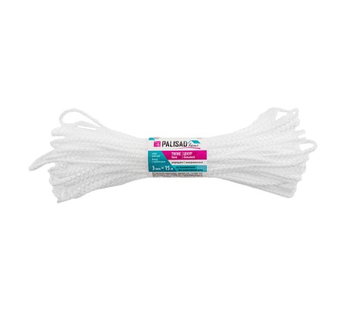 Шнур бельевой полипропиленовый с сердечником, 3 мм, L 15 м, белый, Home Palisad