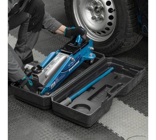 Домкрат гидравлический подкатной, высокий подъем, 3т, SUV, 190-535 мм, в кейсе Stels