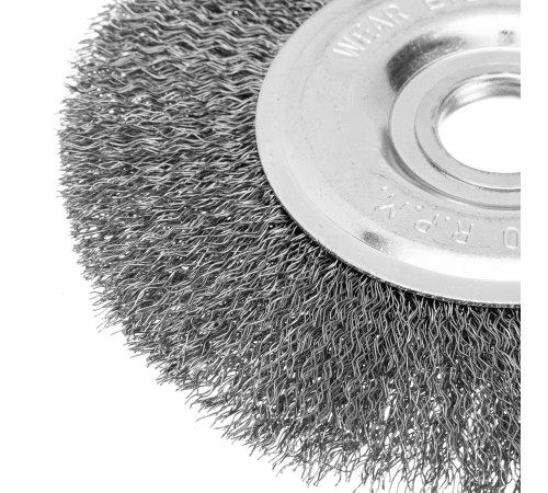 Щетка для УШМ, 150 мм, посадка 22.2 мм, плоская, витая проволока Сибртех