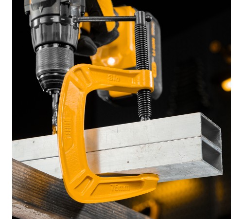 Струбцина G-образная, усиленная, 75 мм Denzel