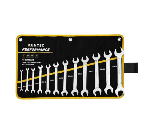 RUNTEC RT-WOBX12 Набор ключей рожковых RUNTEC CrV 6x7-30x32 мм в сумке, 12 предметов