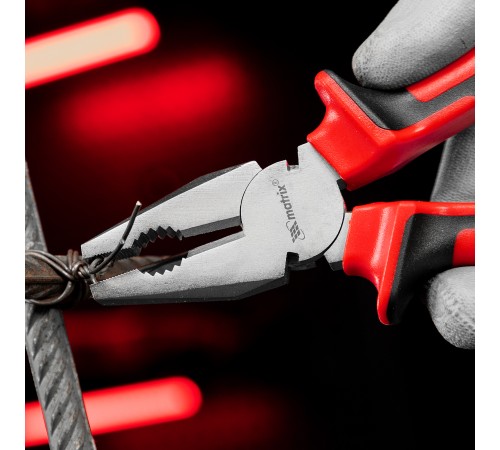 Плоскогубцы Nickel, никелированные 200 мм, двухкомпонентные рукоятки Matrix