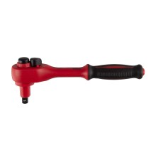 Трещотка диэлектрическая 1/4", 150 мм, 24 зубца, флажковая с кнопкой KING TONY 2771VE-55