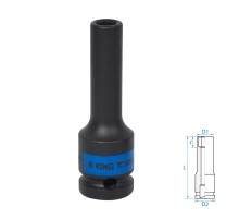 Головка торцевая ударная глубокая шестигранная 1/2", 8 мм KING TONY 443508M