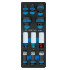 Набор ударных головок 1/2", ложемент, 11 предметов KING TONY 9-4401MPV