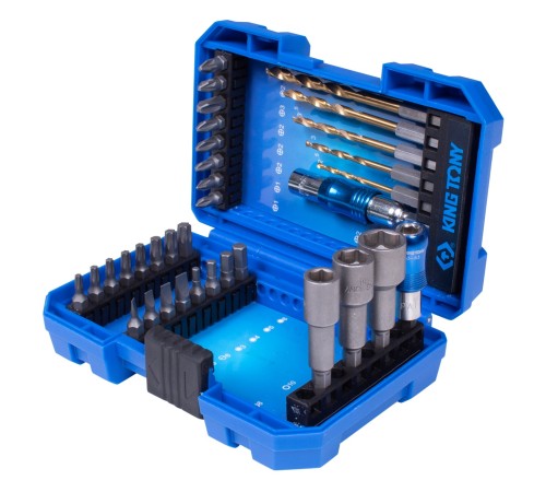 Набор вставок (бит) 1/4", PH, PZ, Hex, Torx, Slotted, сверла, 35 предметов KING TONY 1035MR